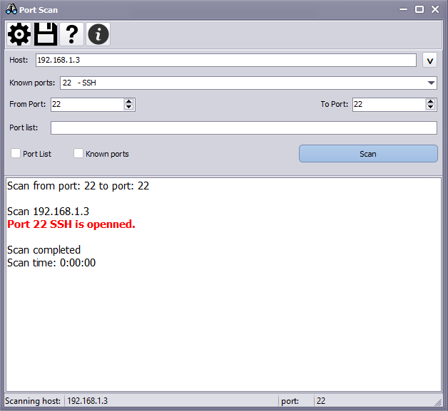Port Scan Screenshot