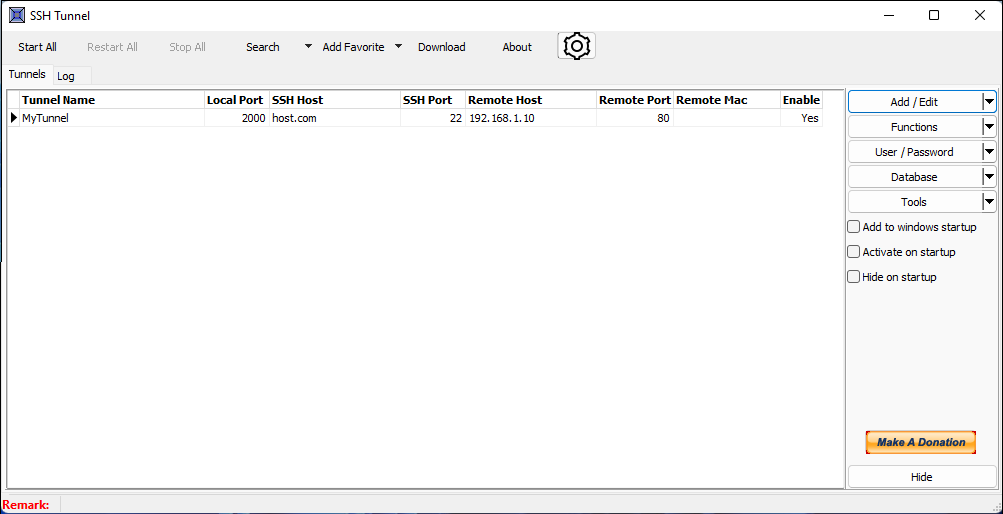 SSHTunel Screenshot