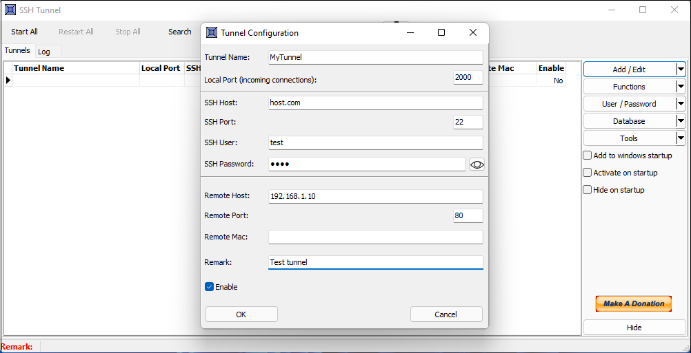 SSHTunel Screenshot